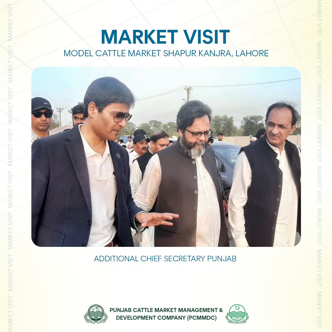 Pcmmdc's tweet photo. ایڈیشنل چیف سیکرٹری پنجاب نے ماڈل مویشی منڈی شاہ پور کانجراں کا دورہ کیا۔اس موقع پر سیکرٹری بلدیات، چیف ایگزیکٹو آفیسر پی سی ایم ایم ڈی سی سمیت دیگر افسران موجود تھے۔ایڈیشنل چیف سیکرٹری پنجاب نے ماڈل مویشی  نے  عوامی سہولت کیلئے لگائے گئے مختلف کیمپس کا جائزہ لیا۔ https://t.co/TLF7EWPj0j