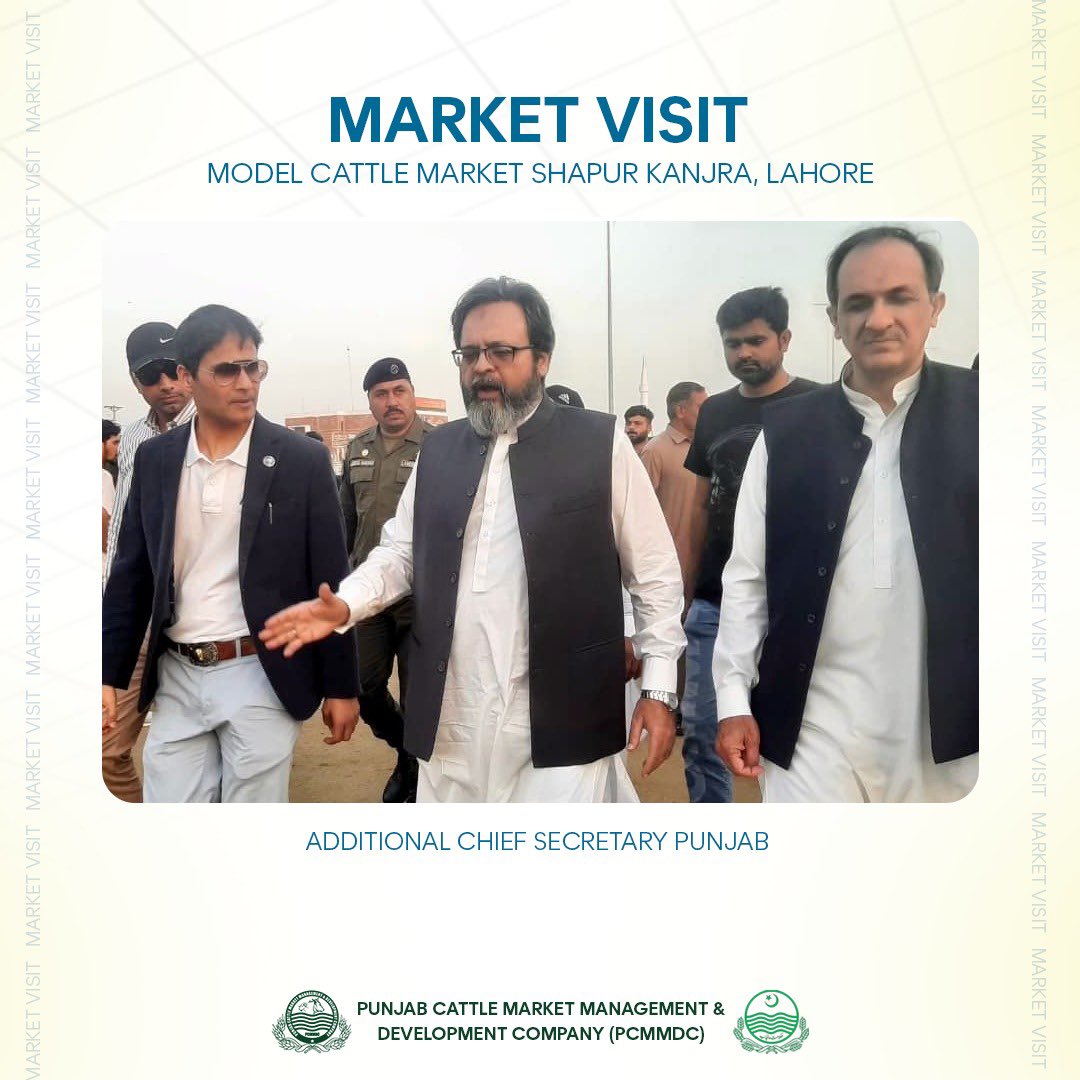 Pcmmdc's tweet photo. ایڈیشنل چیف سیکرٹری پنجاب نے ماڈل مویشی منڈی شاہ پور کانجراں کا دورہ کیا۔اس موقع پر سیکرٹری بلدیات، چیف ایگزیکٹو آفیسر پی سی ایم ایم ڈی سی سمیت دیگر افسران موجود تھے۔ایڈیشنل چیف سیکرٹری پنجاب نے ماڈل مویشی  نے  عوامی سہولت کیلئے لگائے گئے مختلف کیمپس کا جائزہ لیا۔ https://t.co/TLF7EWPj0j