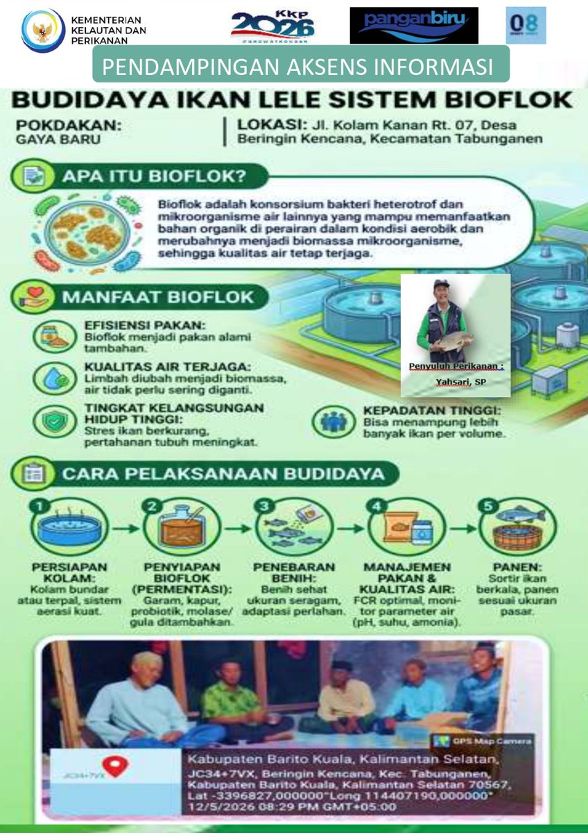 yahsari05's tweet photo. Hari selasa tgl 12 Mei 2026,Pendampingan akses tehnologi perikanan, tentang pengapuran kolam ikan, pada pokdakan Gaya Baru Desa Beringin kencana kec Tabunganen. https://t.co/h7Lry3pjh8