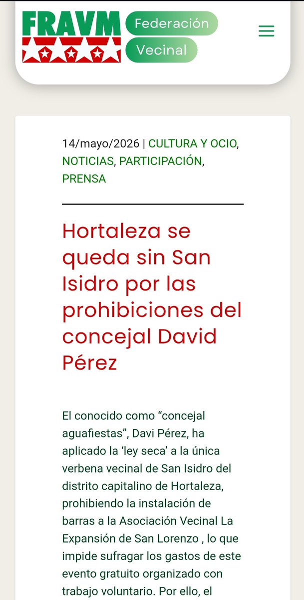 CoordinadoraHTZ's tweet photo. 📝 Sobran los motivos.

🗓️ Este viernes 29 de mayo, todos al pregón.

🕗 A las 20:00, en la explanada de las casetas.

📣 En defensa del asociacionismo vecinal, de la pluralidad, de los festejos populares. Contra la censura y el autoritarismo del actual Concejal. https://t.co/bjprIAmqgc