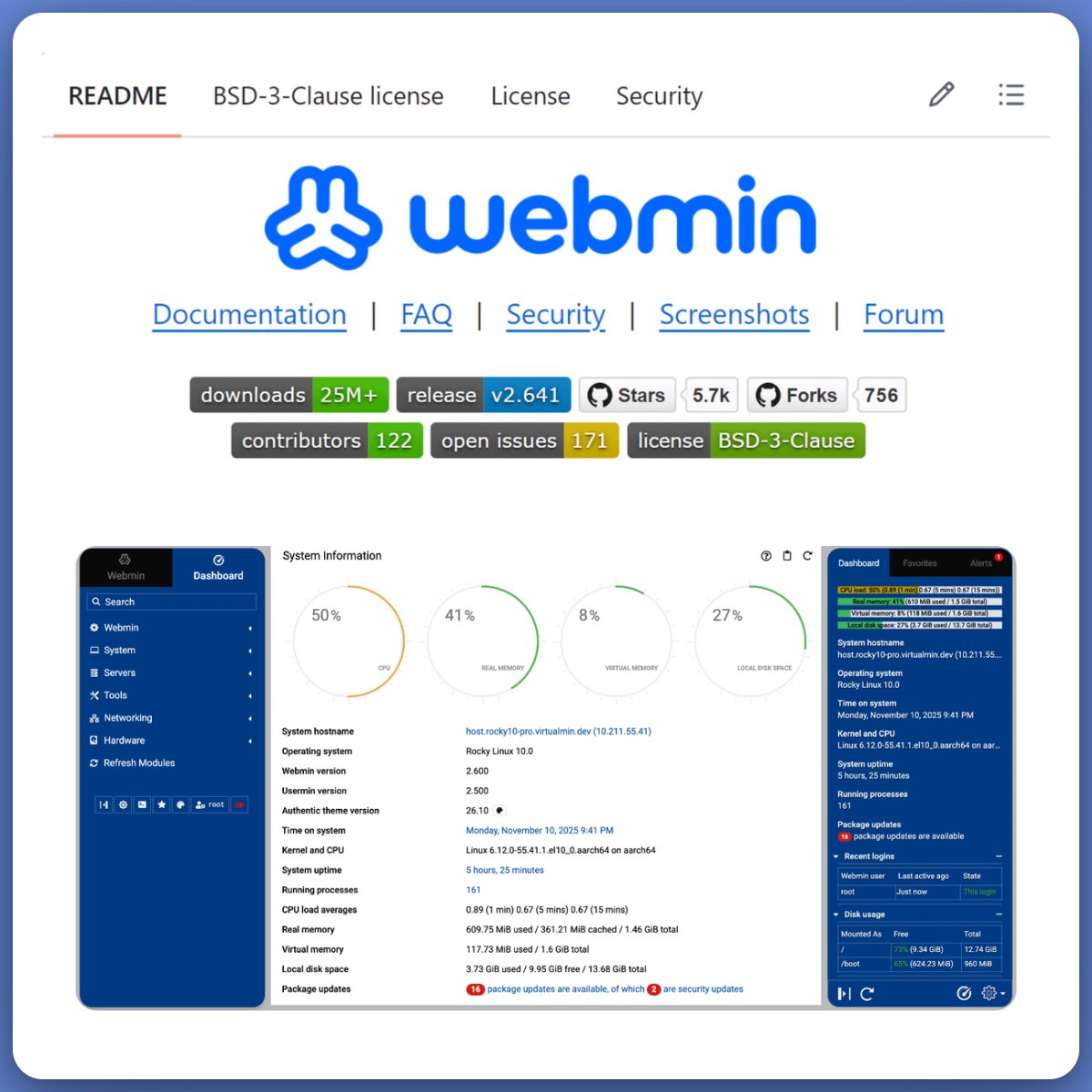 GithubProjects's tweet photo. Powerful and flexible web-based server management control panel.

Explore it here:
https://t.co/zGKPRhLS8X https://t.co/qjpawnamt9