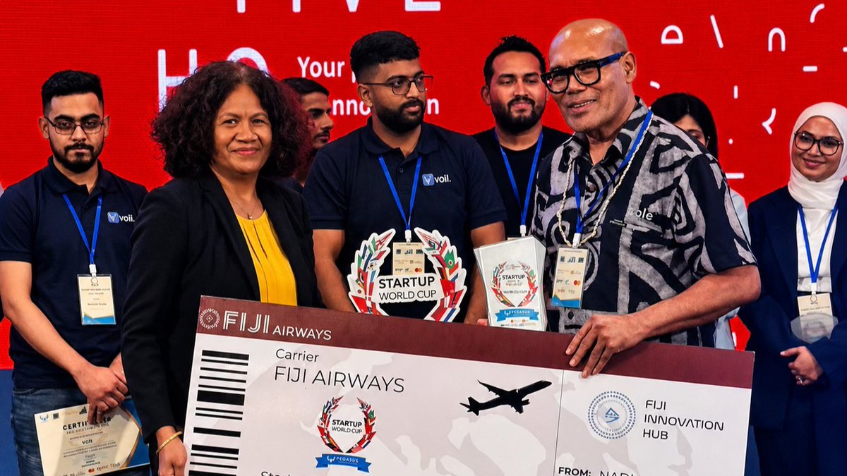 MDFGlobal's tweet photo. MDF celebrates partners Sole and ThirdRoc at Startup World Cup Fiji, with ThirdRoc winning and Sole runner-up. Their success highlights Fiji’s growing startup ecosystem and global potential. #SUWCFiji

@PalladiumImpact @Swisscontact https://t.co/AUtzkBWsVs