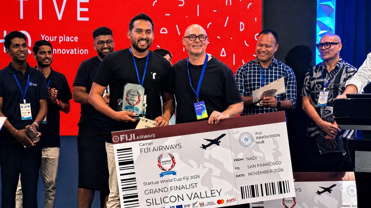 MDFGlobal's tweet photo. MDF celebrates partners Sole and ThirdRoc at Startup World Cup Fiji, with ThirdRoc winning and Sole runner-up. Their success highlights Fiji’s growing startup ecosystem and global potential. #SUWCFiji

@PalladiumImpact @Swisscontact https://t.co/AUtzkBWsVs