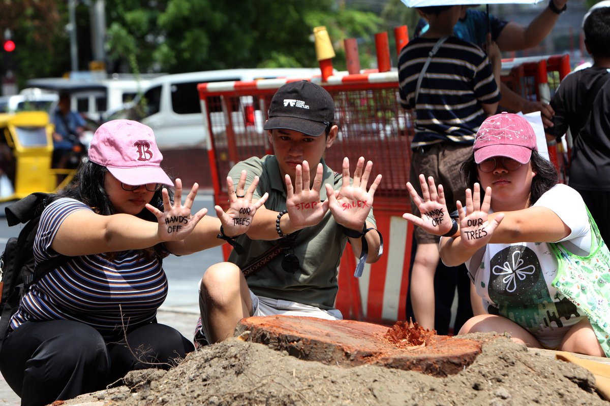 PhilstarNews's tweet photo. 'ITIGIL ANG PAGPUTOL NG PUNO'

Environmental advocates and groups gather along Quirino Avenue to protest the cutting of trees for the 40.62-kilometer Southern Access Link Expressway. 600 trees are targeted to be felled for the project, which will connect the Skyway to the Roxas Boulevard, according to the DENR.

📷 The STAR / Edd Gumban