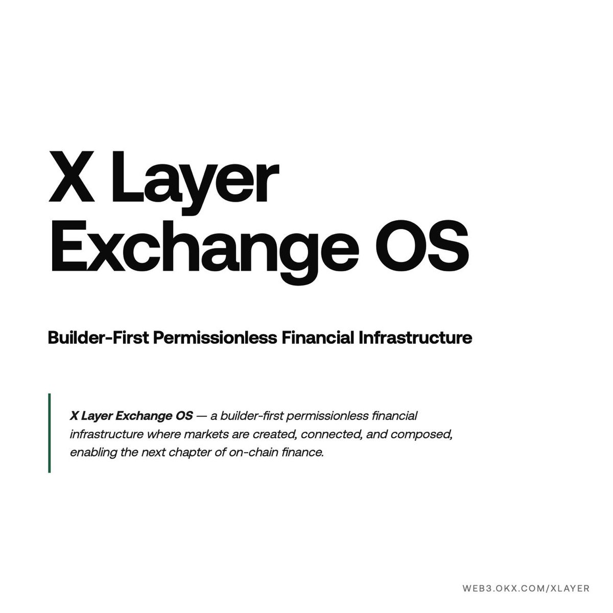 cryptodotnews's tweet photo. NEW: @OKX X Layer publishes the Exchange OS whitepaper detailing how builders can deploy Spot, Perps, and Prediction Markets without rebuilding core exchange infrastructure from scratch https://t.co/Sz4RYszCmS