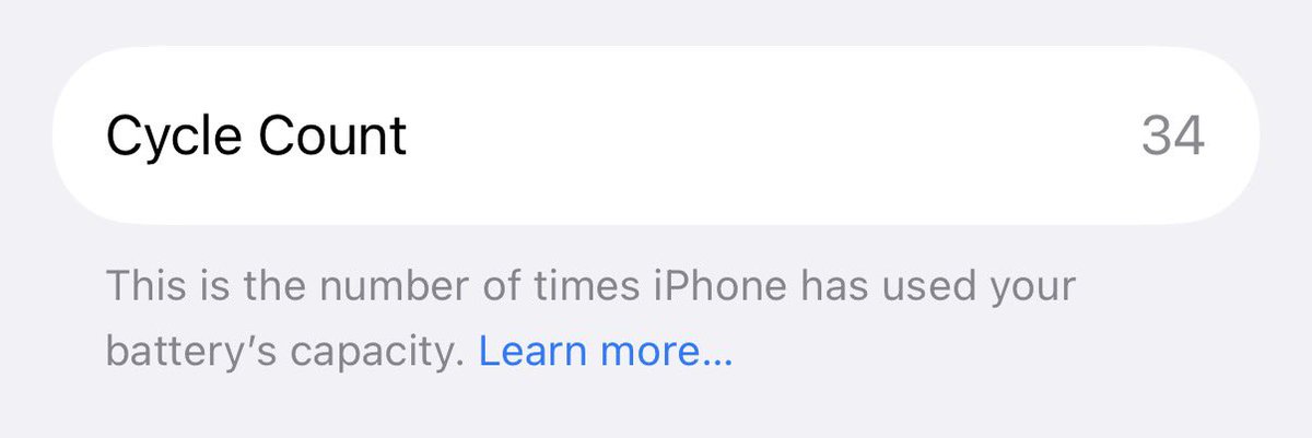 vipinkumar_g's tweet photo. @AppleSupport While I have read the content from learn more option on this cycle count. I wanted to get a reconfirmation on the actual function of this cycle count field. After the response from the support team I will come to my actual problem statement. https://t.co/3CiMXvy1KP