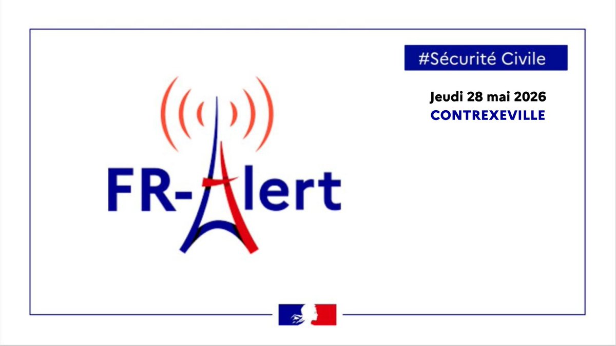 Prefet88's tweet photo. #Contrexéville | Exercice de sécurité civile le 28 mai à partir de 19h00.
Les services de secours seront mobilisés dans le cadre d’une simulation d’accident impliquant de nombreuses victimes.

➡️ Circulation de nombreux véhicules de secours
➡️ Test du dispositif #FRAlert

⚠️ Il s’agit d’un exercice.
Merci de respecter le périmètre et de ne pas diffuser de fausses informations sur les réseaux sociaux.