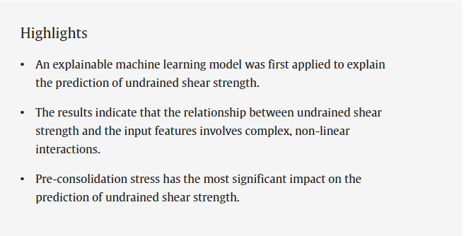 TheorAppMechLet's tweet photo. Explainable artificial intelligence model for the prediction of undrained shear strength
Read the article in Theoretical and Applied Mechanics Letters:https://t.co/SwPrq7X2ra https://t.co/4JEQrASHGH