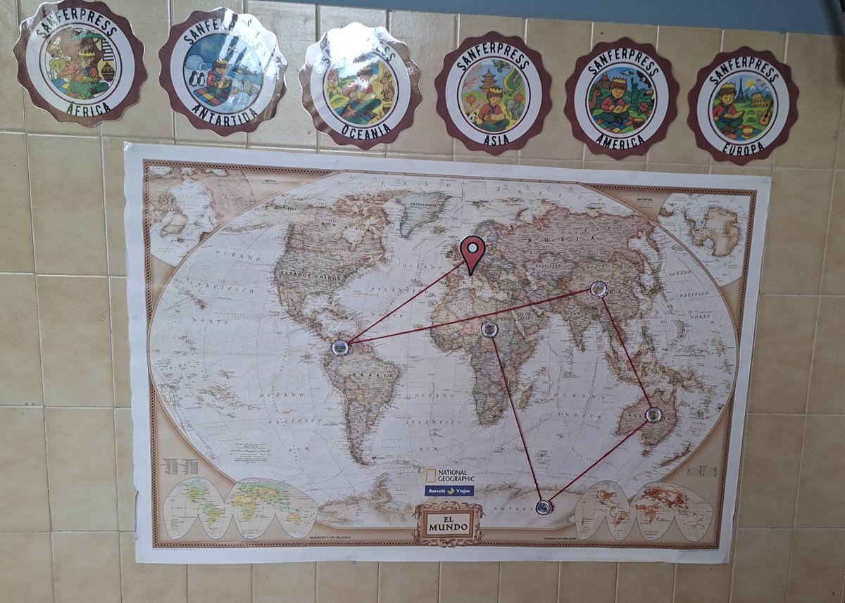 ANPERIOJA's tweet photo. 🚗Visitamos el CEIP San Fernnado de Nájera. 

Nos enseñaron sus 3 proyectos con los que han creado la agencia de corresponsales SanFer. 🗞️📷🎒

¡Cómo disfrutan de su viaje por los 6 continentes!🌎🛩️

¡Eres genial SanFer! 👑😉 https://t.co/TKMN5y0M9h