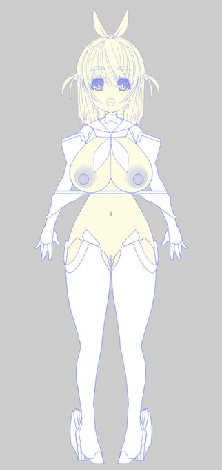 看板娘的なエロコスキャラを描こうと思いまして('・ω・`)
腕を動かすと紐におっぱいがひっかかる 