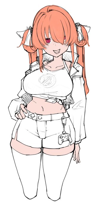 キャラデザこねくり回して遊ぶことで完成していない絵から逃避してる😭😭😭 