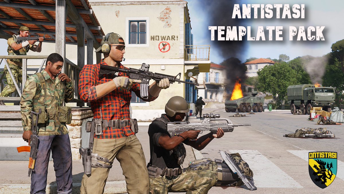 AntistasiO's tweet photo. NEW ANTISTASI ADDON RELEASE

The Antistasi Template Pack provides an expansive list of new factions from mods like OPTRE, AFR, E22, and many more for you to choose from. 
https://t.co/NKtnzoHtXt

Join the Discord to stay updated!
https://t.co/SBLHslHZ2T

#antistasi #arma3 https://t.co/wqWn49izrb