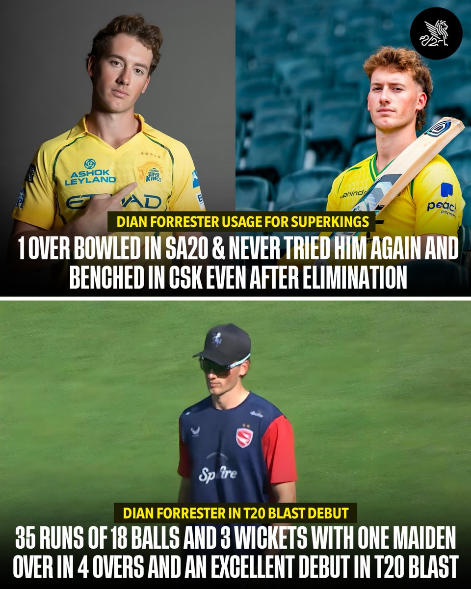 superkingcentre's tweet photo. 𝐘𝐄𝐓 𝐀𝐍𝐎𝐓𝐇𝐄𝐑 𝐅𝐋𝐄𝐌 𝐌𝐀𝐒𝐓𝐄𝐑𝐂𝐋𝐀𝐒𝐒? 🧠😨

- Dian Forrester keeps shining in T20 tournaments, but Super Kings usage of him seriously needs to be studied

#CSK #IPL2026 #IPL #MSDHONI https://t.co/9ZdI8CxQ30