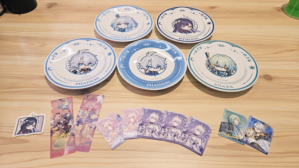 paper1129's tweet photo. 後半のスシローも行って、被り無しでお皿コンプできた!!

ピックがキュレネ３、キャス４で店に２キャラしかいなかったのはマジで許さん... https://t.co/GT50RlIjiZ