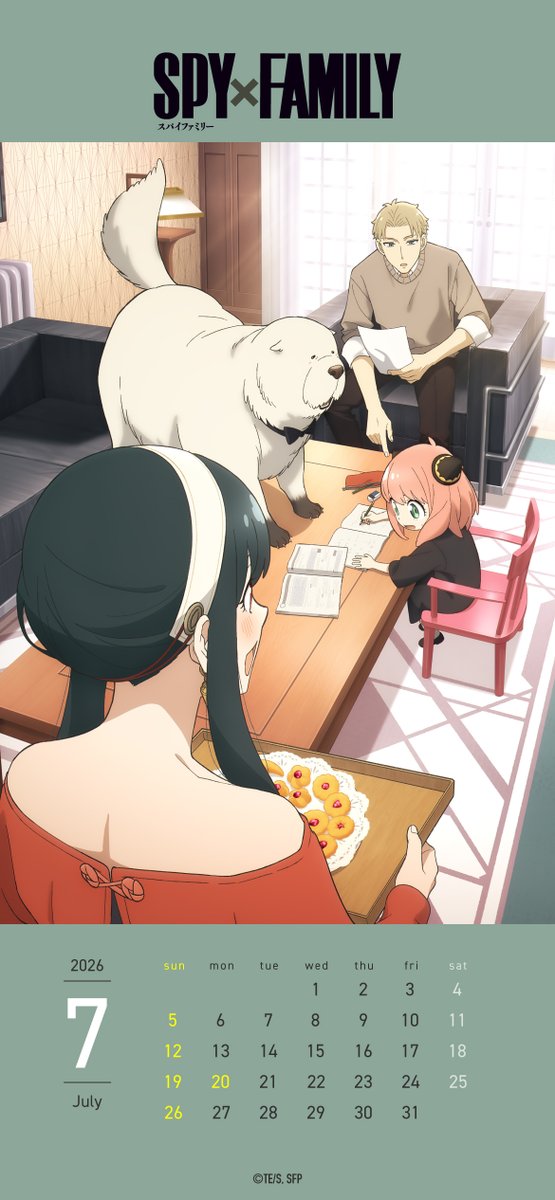 spyfamily_anime's tweet photo. 🎁カレンダー風壁紙プレゼント🎁

毎月1日にカレンダーを公開‼️
ぜひ保存して壁紙としてお使いください👏

来月の配布もお楽しみに✨

#SPY_FAMILY
#スパイファミリー https://t.co/WfCUrPX3Lo