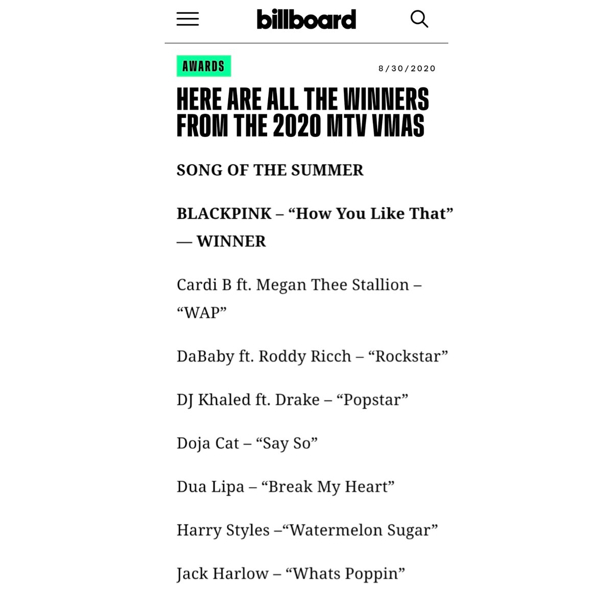 blinksvibe's tweet photo. I love the recognition that BLACKPINK gets in the Western Music Awards, they don't only get nominated in the Kpop categories but in regular categories against western artists while winning! No other female kpop act can relate🥰! https://t.co/mSIbTdwE1T