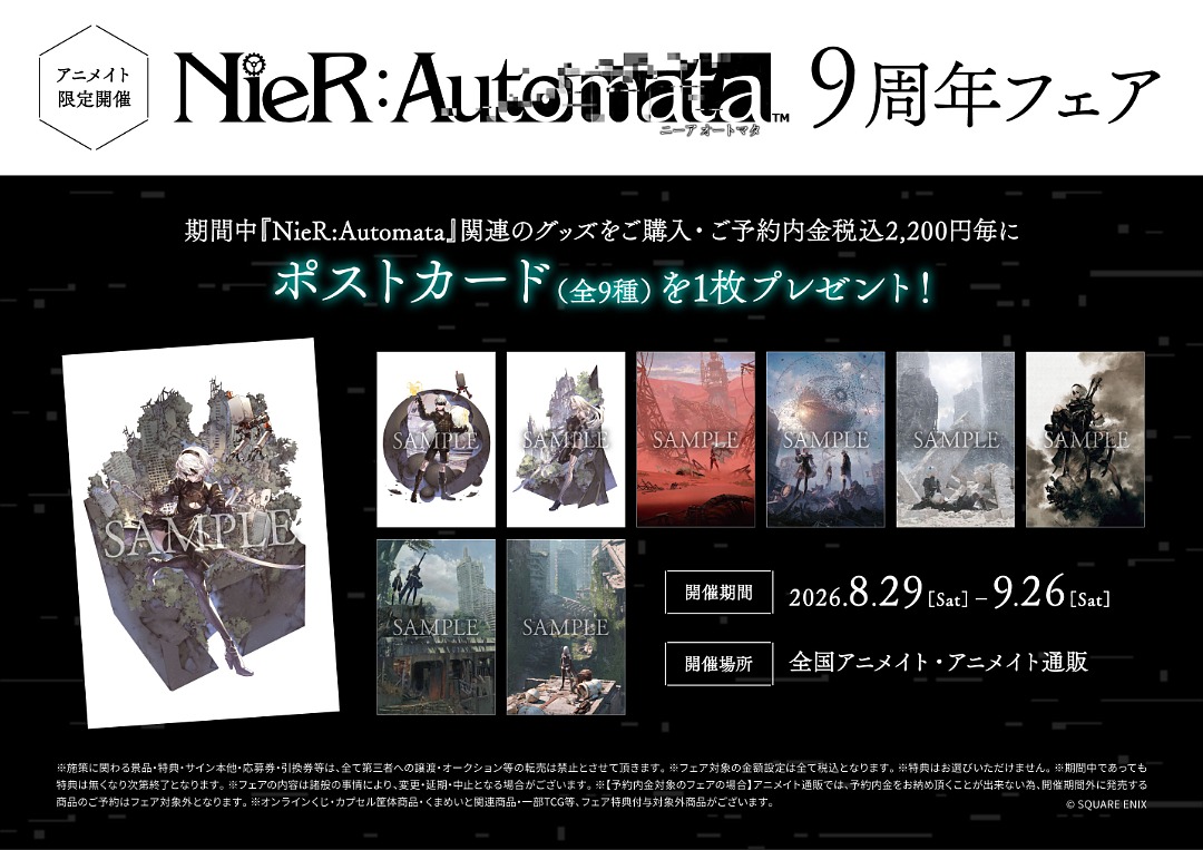 NieR 年表ポストカード 抽プレ NieR Series ミニ色紙コレクション illustration by D.K Vol. 1 BOX その他