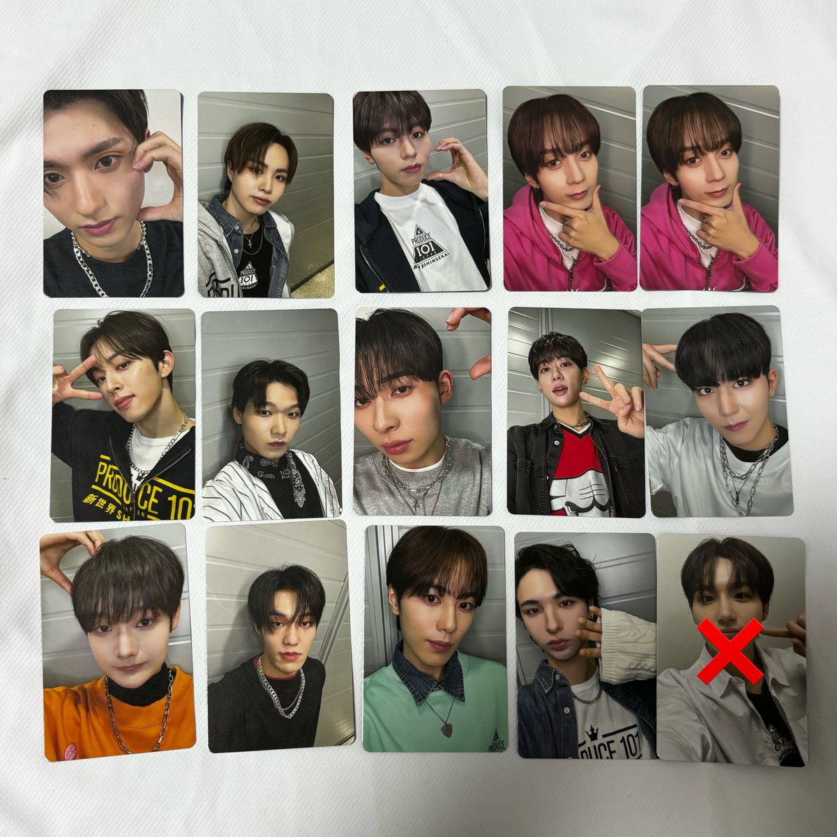 m__ol6's tweet photo. PRODUCE101JAPAN 新世界 タワレコカフェ 日プカフェ 福岡 練習着トレカ 交換 

譲 画像

求 熊部 柳谷 シヨン 岡田 横山 後藤
佐藤碧空 関敬次郎 髙谷京平 森明育 堀野蓮
松田太雅 アーチャー 

同異種可能
福岡手渡し要相談
郵送可📮
 #日プ新世界交換 https://t.co/8Tav1EC2BD