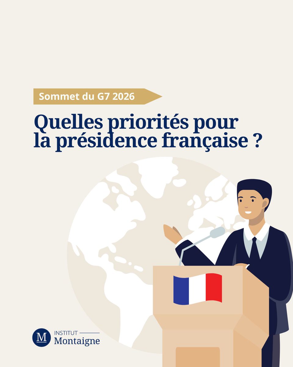 i_montaigne's tweet photo. 🇫🇷 Dans quelques semaines, la France accueillera le sommet du G7 à Évian, dans un contexte marqué par les tensions transatlantiques, la guerre en Iran et les désaccords commerciaux.
Quels sont les enjeux de ce sommet ? https://t.co/EjT0wFY70v