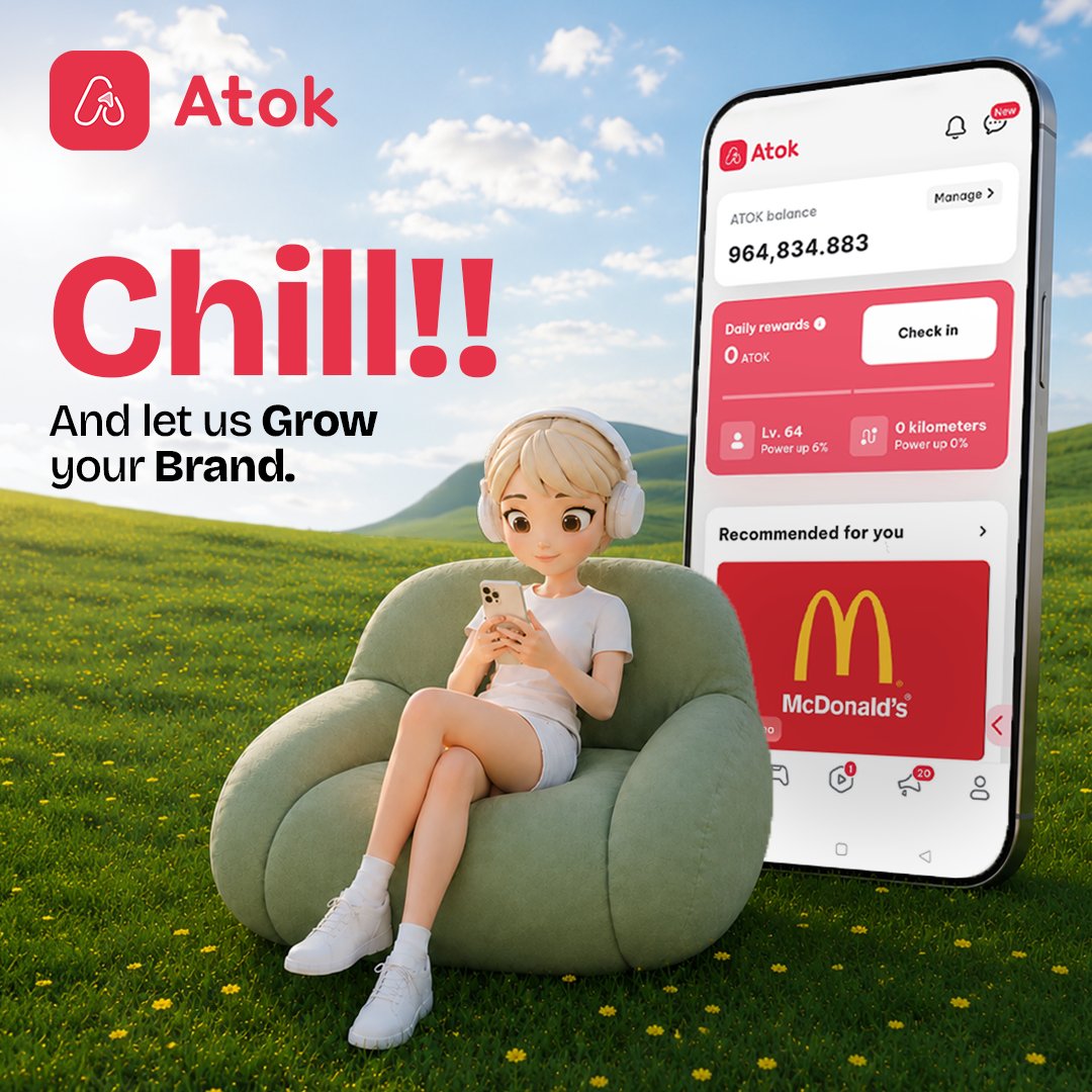 Atok_App's tweet photo. For users: just chill 😌
We'll stack your $ATOK while you do.
For brands: just run your mission 🎯
We'll put it in front of 1M+ real, opted-in users.
McDonald's recommended. Already running.
Users Get Rewards ATOK. Brands grow.
#Atok #MobileAds #Web3Ads https://t.co/357YIax9Lc