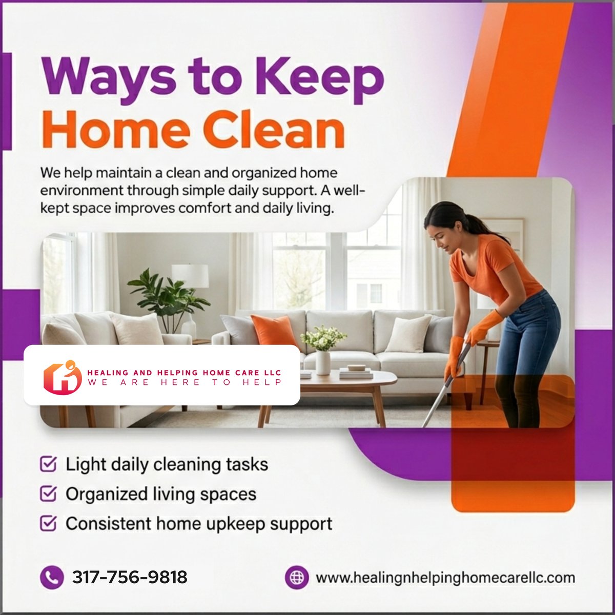 healinghelping2's tweet photo. A clean home brings comfort and peace into everyday life. 🏡✨ We help create organized spaces that feel easier to manage and more relaxing to live in. 🌿💙 Let’s make home life better.

#IndianapolisIN #HomeCare #Homemaking #CleanLiving #HomeSupport https://t.co/T9G2lXoljB