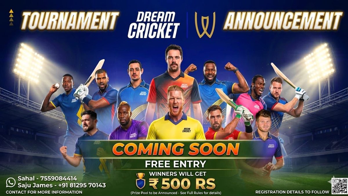 YazinYz's tweet photo. One of the best cricket games to play in multiplayer. 

If you're interested for the tournament ,contact the number mentioned on the poster 👍

#DreamCricket https://t.co/RjBX6cijgh
