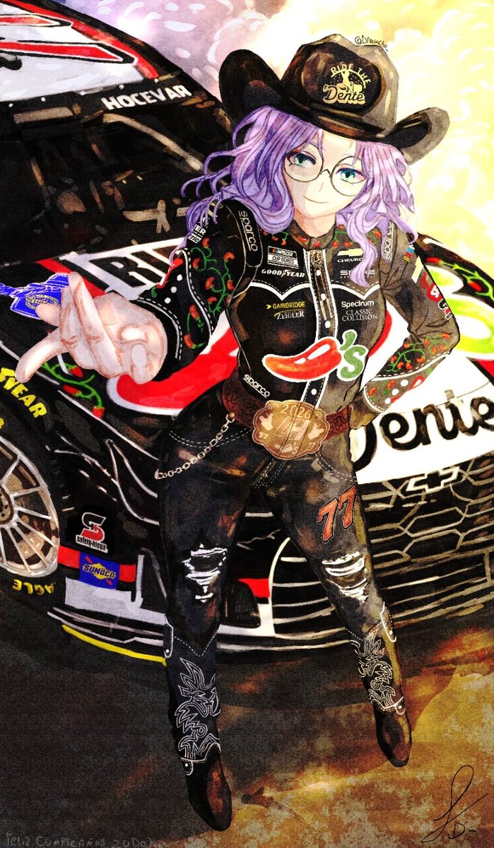 Drawchii's tweet photo. Storytime drawing! #NASCAR theme, in case anyone wants to read it, even if they use a translator. 

#carsonhocevar  #chilis #draw https://t.co/uoiv0jHyhC