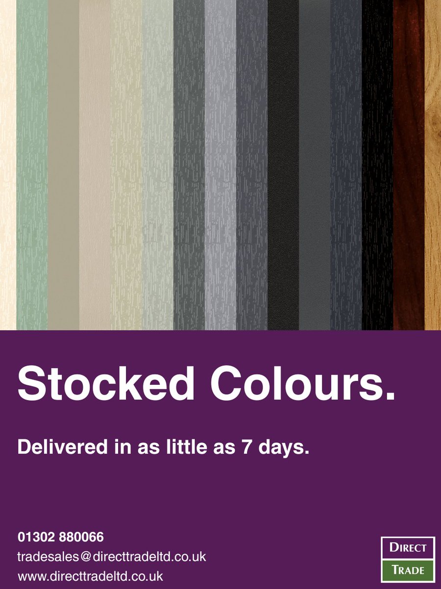 UKDirectTrade's tweet photo. Discover the wide range of colours available for PVCu products.
 
Download the Colour Variations Brochure 👉 https://t.co/g0qx6ji9Xj https://t.co/09pj30h7RL