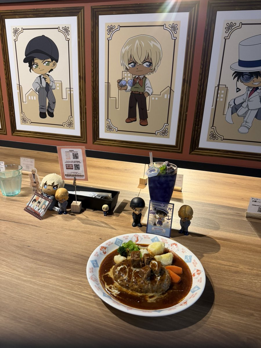 P74694548's tweet photo. 今年もコナンカフェ行ってきました☕✧

皆さん、渋谷会場は穴場です！✨
綺麗でスペースにも余裕があって居心地最高でした😆👍🏻‼️しかもこの日は神席で赤安を堪能しながら食べれてさらにHAPPY🫶🏻💖 https://t.co/UzNkqIeerq