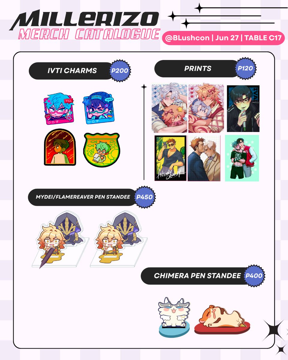 miviez's tweet photo. [RTs are 💖]

BLushcon 2026 PO for Event Pickup is here! 
Me and my friendos will be tabling at C16 - C17 💖

Pre-order period:
May 26 - June 12, 2026

https://t.co/XolfeVzMaC

🏷️ phaidei, alnst, hsr, genshin, nucarni, good omens 
#BLushcon2026 https://t.co/lB3RAu3GR8