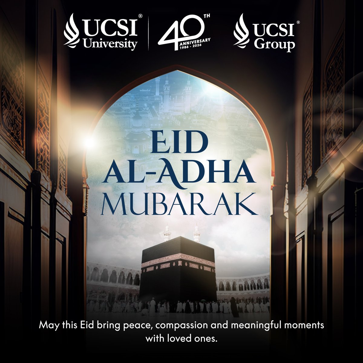 ucsiuniversity's tweet photo. Wishing all Muslims celebrating a blessed Eid al-Adha. May this Eid bring peace, compassion and meaningful moments with loved ones. 🌙✨ https://t.co/AeJuXsUSh5