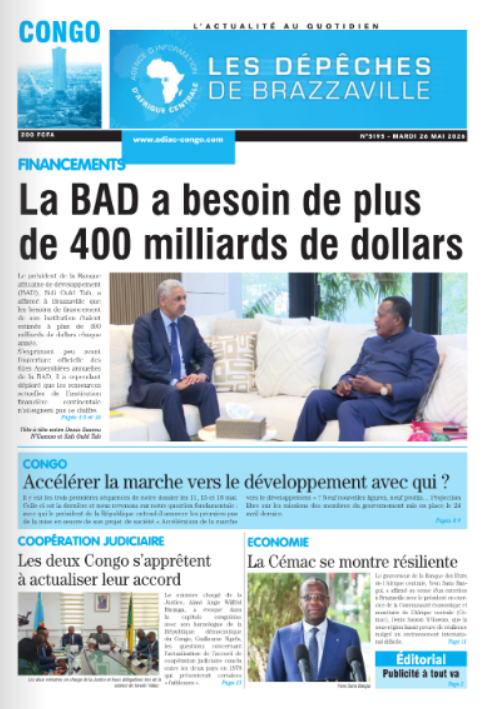 AdiacCongo's tweet photo. Votre édition du mardi 26 mai est en ligne
https://t.co/fPSEQAWv93 https://t.co/XP9AtNTB83