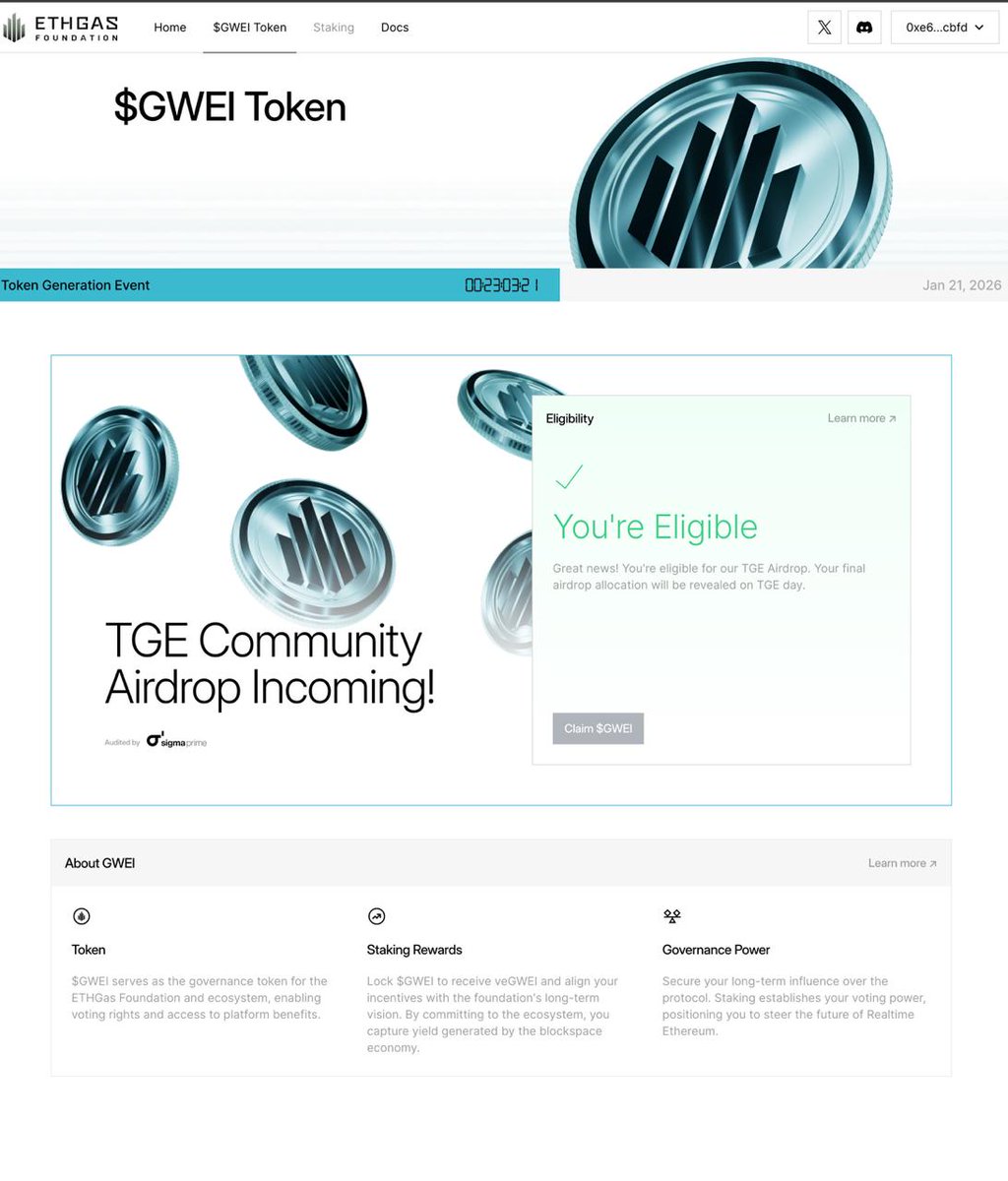tomcrypto_web3's tweet photo. remember when you dropped $200 for a swap back in 2021?  

yep, $GWEI hasn’t forgotten either  

https://t.co/jYcxD3PuRx  

Airdrop is LIVE right now  

Your proof of pain on ETH mainnet = your allocation  

Eligible:  
→ Gas ID threshold reached  
→ Shared Gas ID on X  
→ Open Gas Initiative actions  

Early ecosystem users are also claiming:  
✅ Bridged to GWEI  
✅ Used dApps  
✅ Held tokens  

Gasless Future rewards those who endured the gas wars  

See what you're owed  
$AIA $ANDY