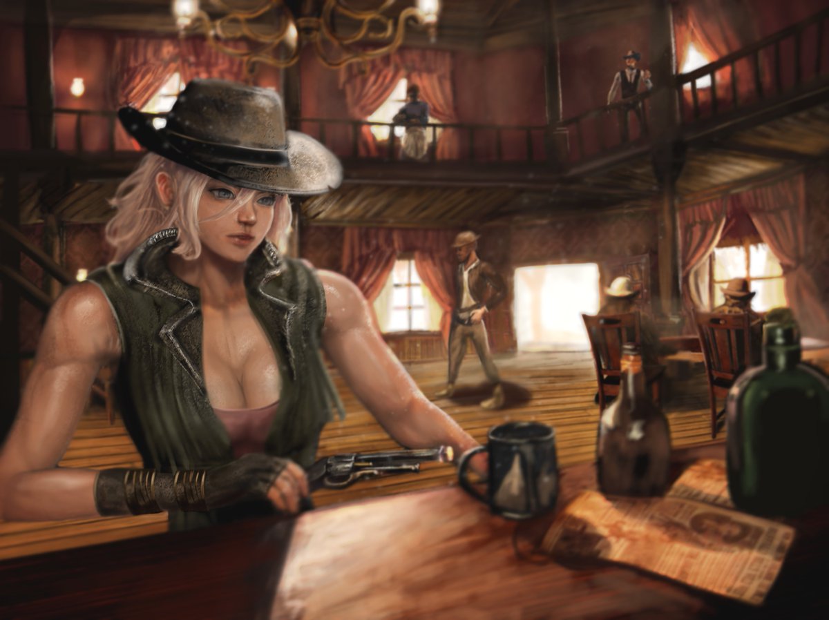 SimpleTen222293's tweet photo. Cowboy Bar 🍻 
#art #wildwest https://t.co/QKEsXQO1nt