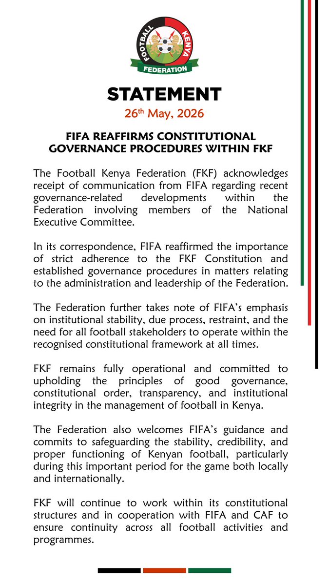 Football Kenya Federation tweet media