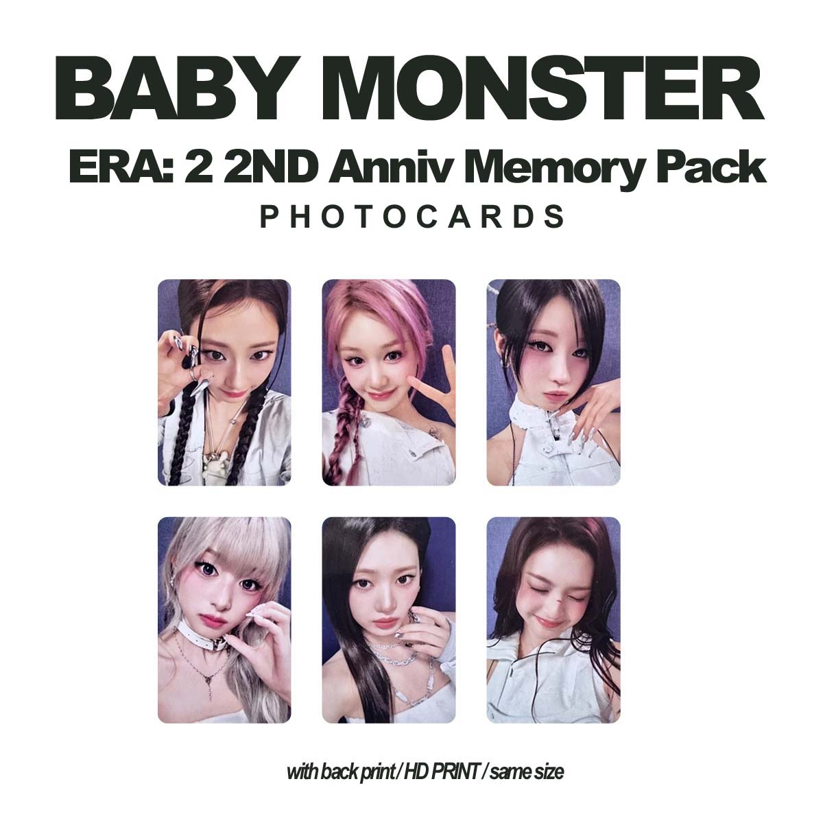 kpopMerchDasma's tweet photo. Babymonster 2nd Anniversary Memory Pack Photocards

📌check our pinned twt

-w/back print
-premium print 🔥

ORDER NOW! Send us dm for inquiry! 

t. Babymon 베이비몬스터 Ruka Pharita Asa Ahyeon Rami Rora Chiquita 루카 파리타 아사 아현 로라 치키타 라미 https://t.co/AWzf6FqUPf