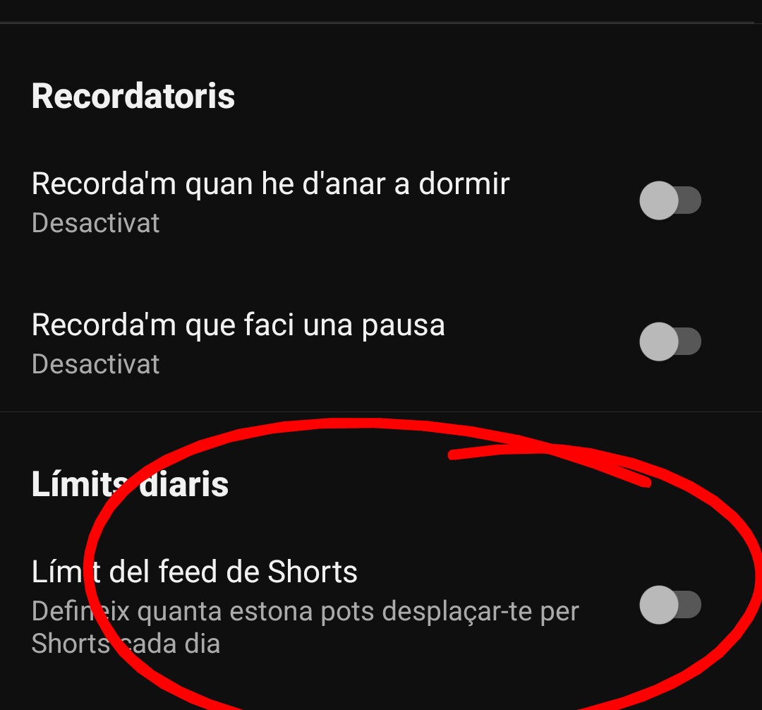 laurapikpik's tweet photo. Acabo de descubrir que si en Youtube cambias los ajustes de la gestión del tiempo y te pones un límite de 0 minutos de Shorts, dejan de aparecerte en el feed recomendados!! https://t.co/apX17TBXKK