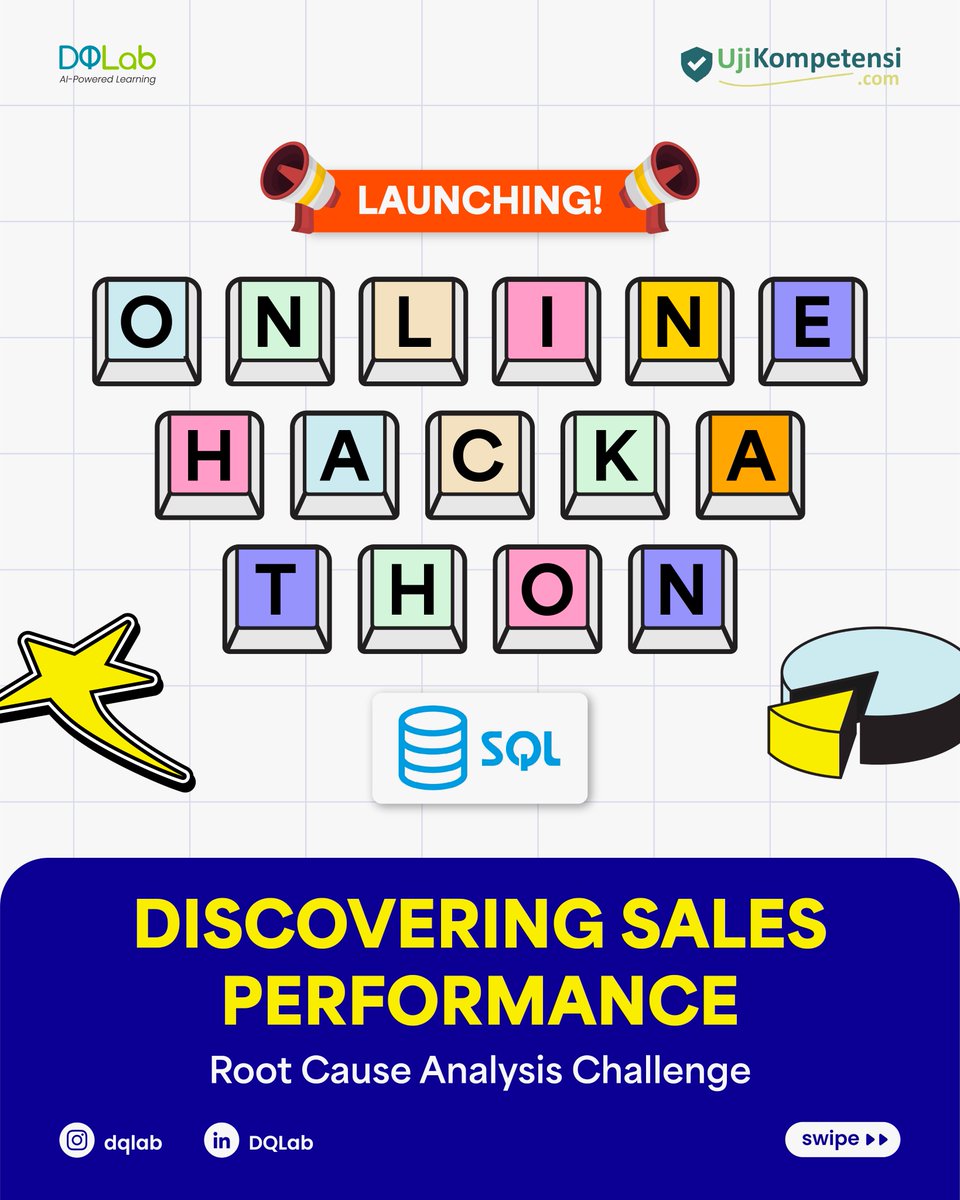 DQLab_id's tweet photo. NEW PROGRAM LAUNCH!

Hari ini, hackathon SQL @DQLab_id secara resmi membuka pendaftaran! https://t.co/dkkhvloSMw