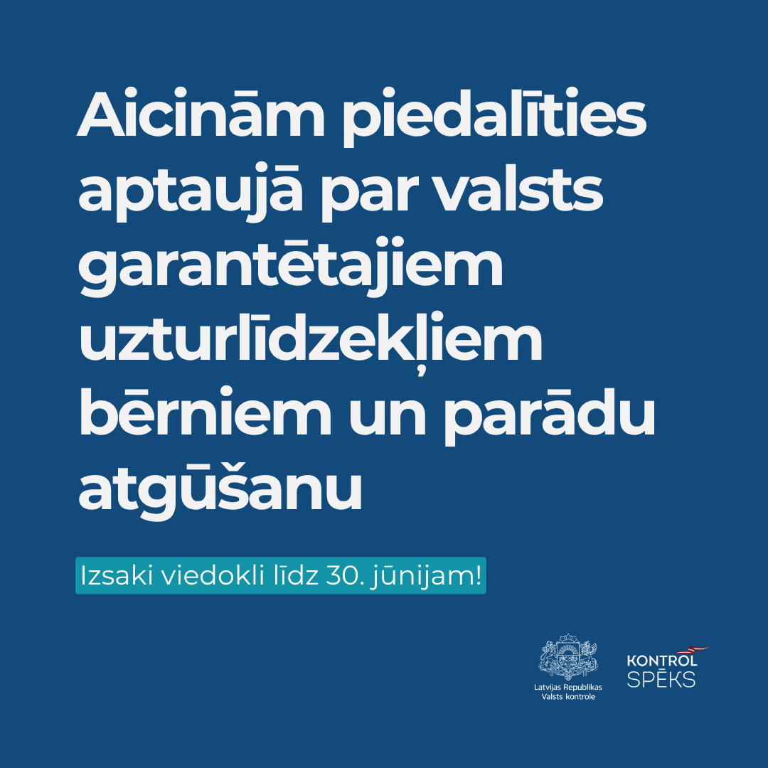 VKontrole's tweet photo. 📄Aicinām ikvienu piedalīties aptaujā par valsts garantēto uzturlīdzekļu izmaksu, parādu veidošanos un piedziņu.

Kā uzlabot uzturlīdzekļu sistēmu Latvijā? Piedalies aptaujā un palīdzi pieņemt pamatotākus lēmumus.

Aptauja ir daļa no revīzijas “Kā veicinām un īstenojam no Uzturlīdzekļu garantiju fonda izmaksāto uzturlīdzekļu atgūšanu?”, kurā vērtējam, cik efektīvi valsts atgūst izmaksātos uzturlīdzekļus un kā situāciju uzlabot.

🖥️ https://t.co/VXEjragbs8
📅 Anketa aktīva līdz 30.06.2026.
⏱️ Aptaujas aizpildīšanai nepieciešamas ~10–12 minūtes
🔒 Tā ir anonīma

💡 Kāpēc tas ir būtiski?
Uzturlīdzekļu parāds valstī jau sasniedz 590 milj. eiro, un to atgūst tikai daļēji. Valstī ir aptuveni 42 000 parādnieku, kas nemaksā uzturlīdzekļus, tāpēc vienu no katriem 10 bērniem uztur valsts.
Tavs viedoklis var palīdzēt veidot taisnīgāku un efektīvāku sistēmu.