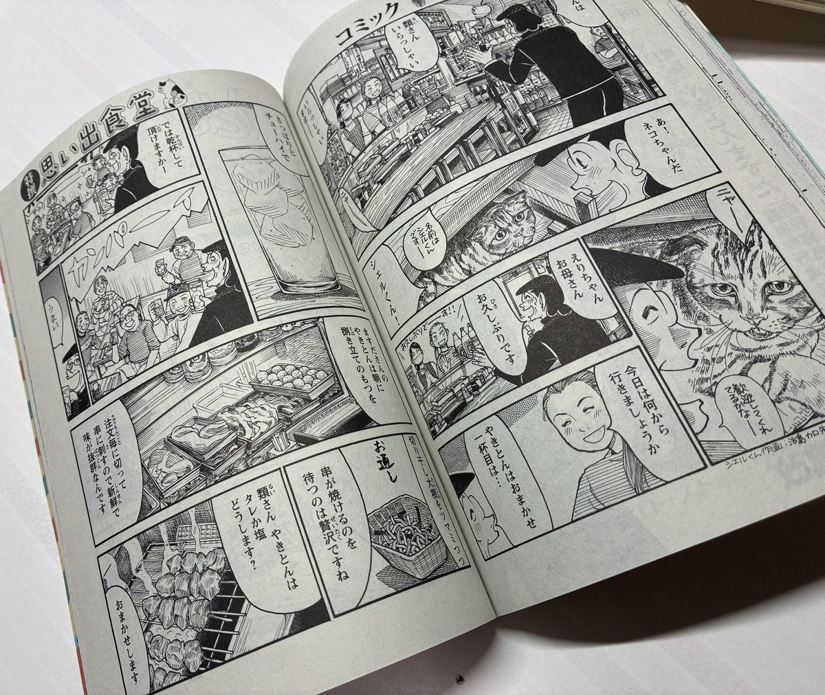 drunkenviolence's tweet photo. 思い出食堂 No.88 [昭和のナポリタン編]が発売中だと思います
町屋のやきとんますださんにお邪魔しました
写真にある様なレバ串が出てきます
絶品でしたよ(煮込みも
あとニャンコかわいかったので
SPゲストで治島カロ先生に作画お願いしました(ありがとござんした
よかったらよろしく
#思い出食堂 https://t.co/51nLRWHQkN