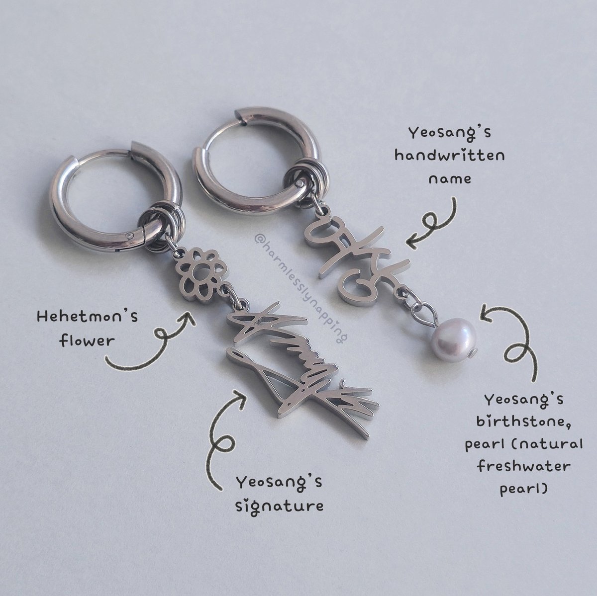 aharmlessnap's tweet photo. These are the earrings I've prepared for Yeosang's birthday this year~

#atiny https://t.co/vEVm1PudRp