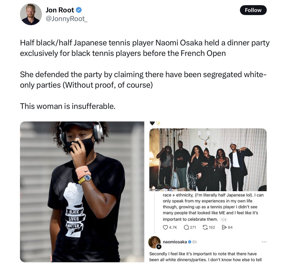 2LoveMankind's tweet photo. White ppl sometimes confuse issues of race with issues of majority versus minority. Blk ppl are a minority within tennis. If an event was held with ALL tennis players, Blk ppl would be consumed by whiteness. Therefore, we need to have our own events to have a sense of community. https://t.co/bDTxbeKu3A