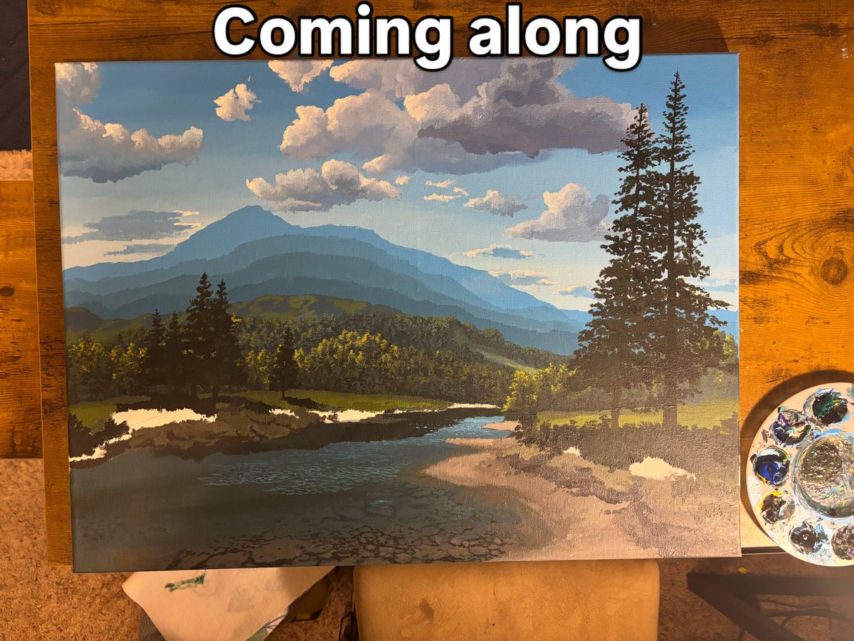 NicholasAMeier's tweet photo. Coming along nicely. Will be putting this painting in the art competition. https://t.co/3hYvLFXyGa