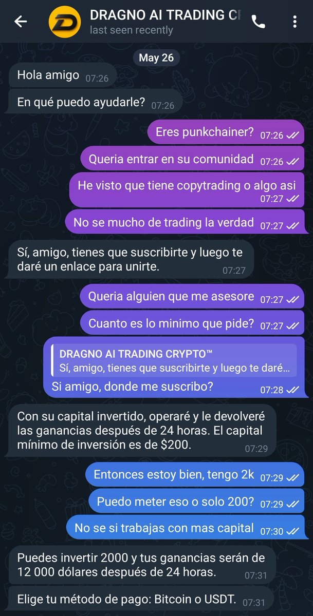 PunkChainer's tweet photo. Atención a Scammer! Jamas te pediré dinero para multiplicarlo, asi actua este delincuente! Denuncia a este delincuente. https://t.co/alTFGTc1X5