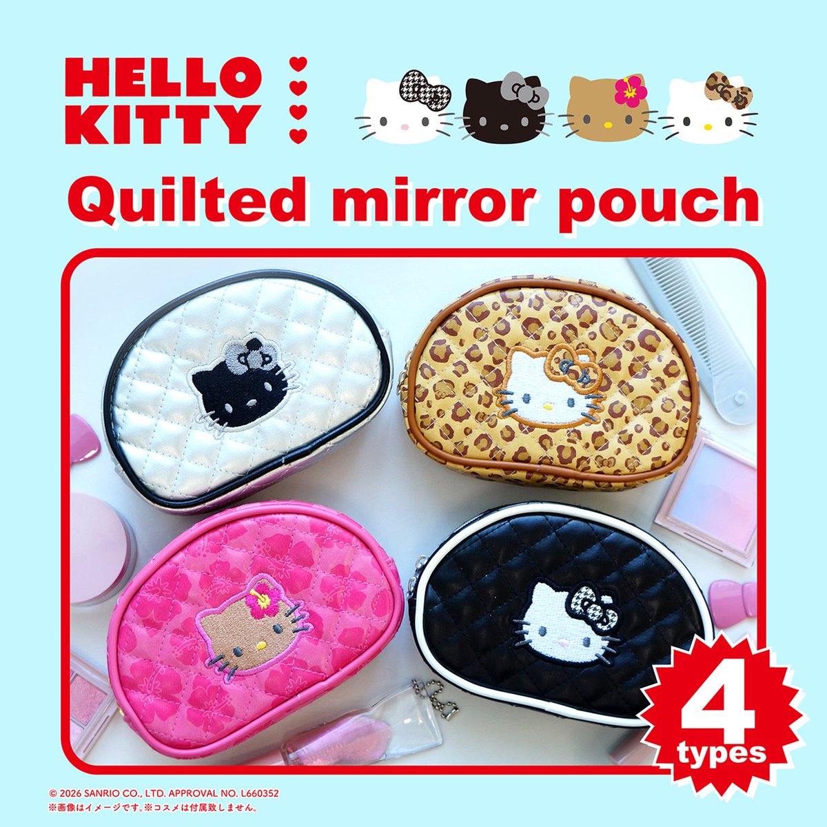 goodythingg's tweet photo. ★ Hello Kitty Quilting Mirror Pouch ★ https://t.co/hvFkrObDoq