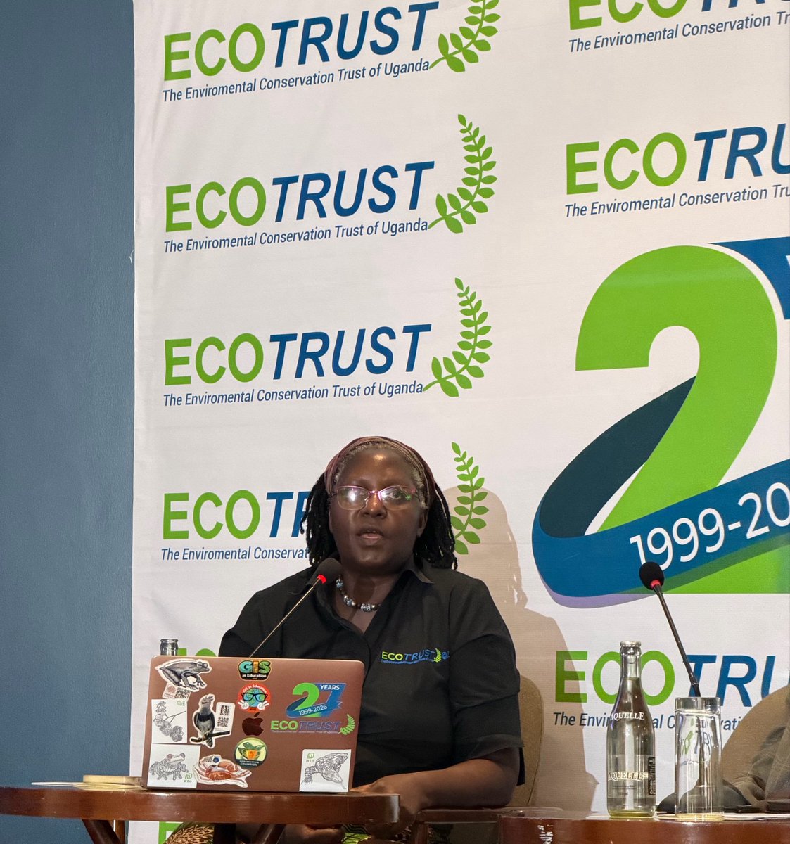 Rachealkyy's tweet photo. Pauline Nantongo highlighted the growing role of young people in conservation research, noting that teenagers as young as 19 years old are now actively collecting field data and leading community discussions based on the information they gather.
She said many of them are now moderating meetings and driving conversations within their communities.

#ECOTRUSTUgAt27