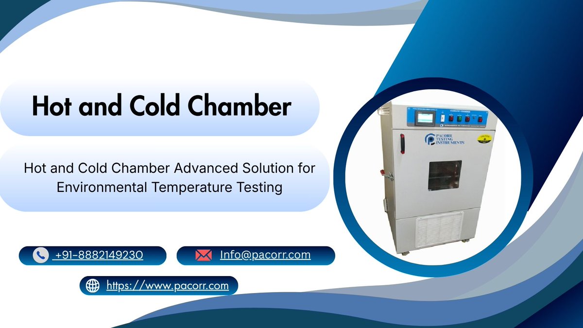 pacorr_testing's tweet photo. Pacorr’s Hot and Cold Chamber!
Test products under extreme temperature conditions to improve quality, reliability, and performance across industries.

📞 +91-8882149230
📧 info@pacorr.com
🌐 https://t.co/xujjnanywf
#HotAndColdChamber #Pacorr #EnvironmentalTesting  #QualityTesting https://t.co/ZrX2RQRMmk