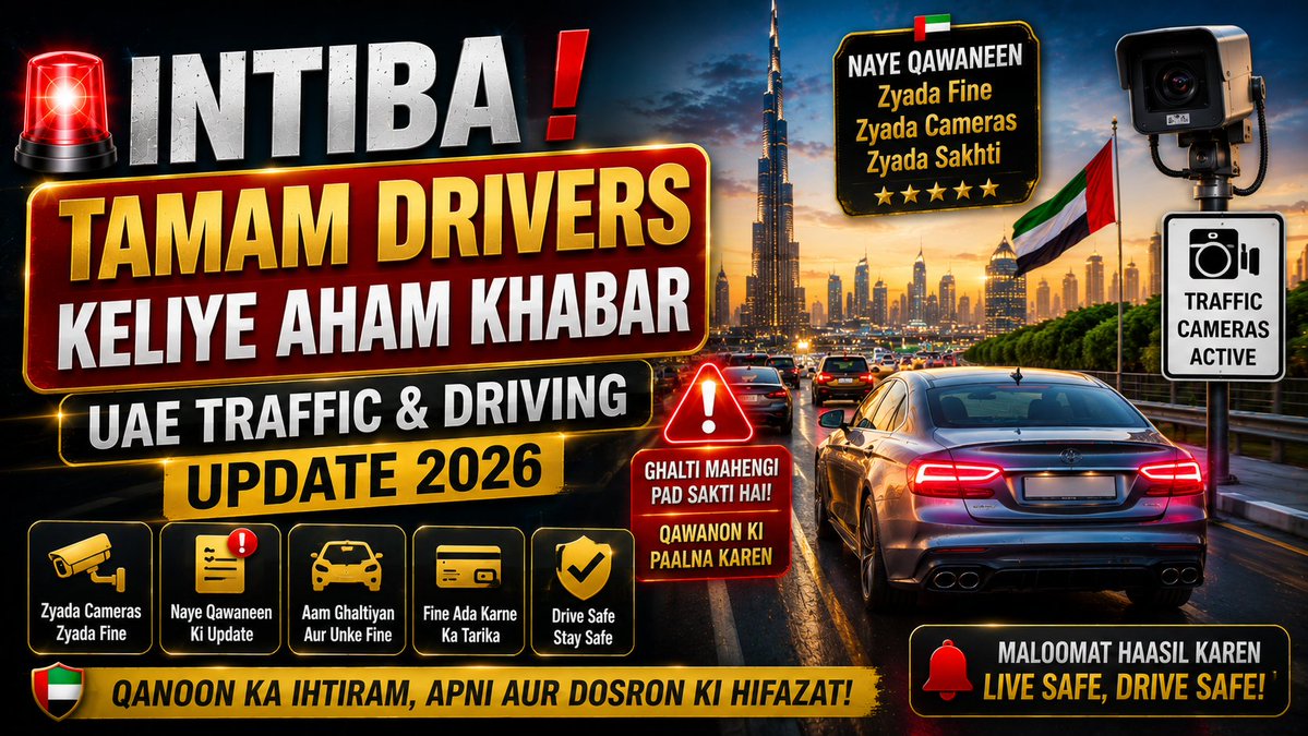 BrunchTime_'s tweet photo. INTIBA! 🚨 Tamam Drivers Keliye Aham Khabar | UAE Traffic & Driving Update 2026
Want to know what happened in the video? Click the link below to watch the full video👇
https://t.co/2nNkins5zI
#DriversAlert #UAE #Dubai #TrafficUpdate #DrivingUpdate #UAEDrivers #VehicleUpdate #RoadSafety #TrafficRules