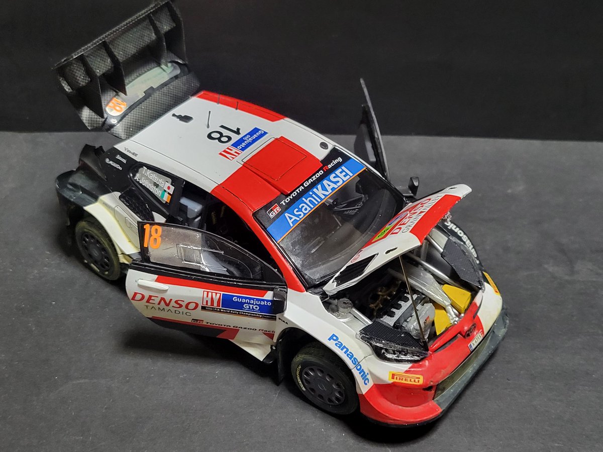 MCzU3IpDxdS4Htn's tweet photo. #プラモデルライフ
#プラッツ
#ラリージャパン
GR YARIS RALLY1 勝田貴元 18号車
今週末のラリージャパンに間に合いました(笑)　色々やりましたが今回グラベル仕様なので泥汚ししました😁
能書きはさて置き実物を31日我八展示会に見に来て下さいませ🙇
お待ちしてます。 https://t.co/gLjzIzzH6l
