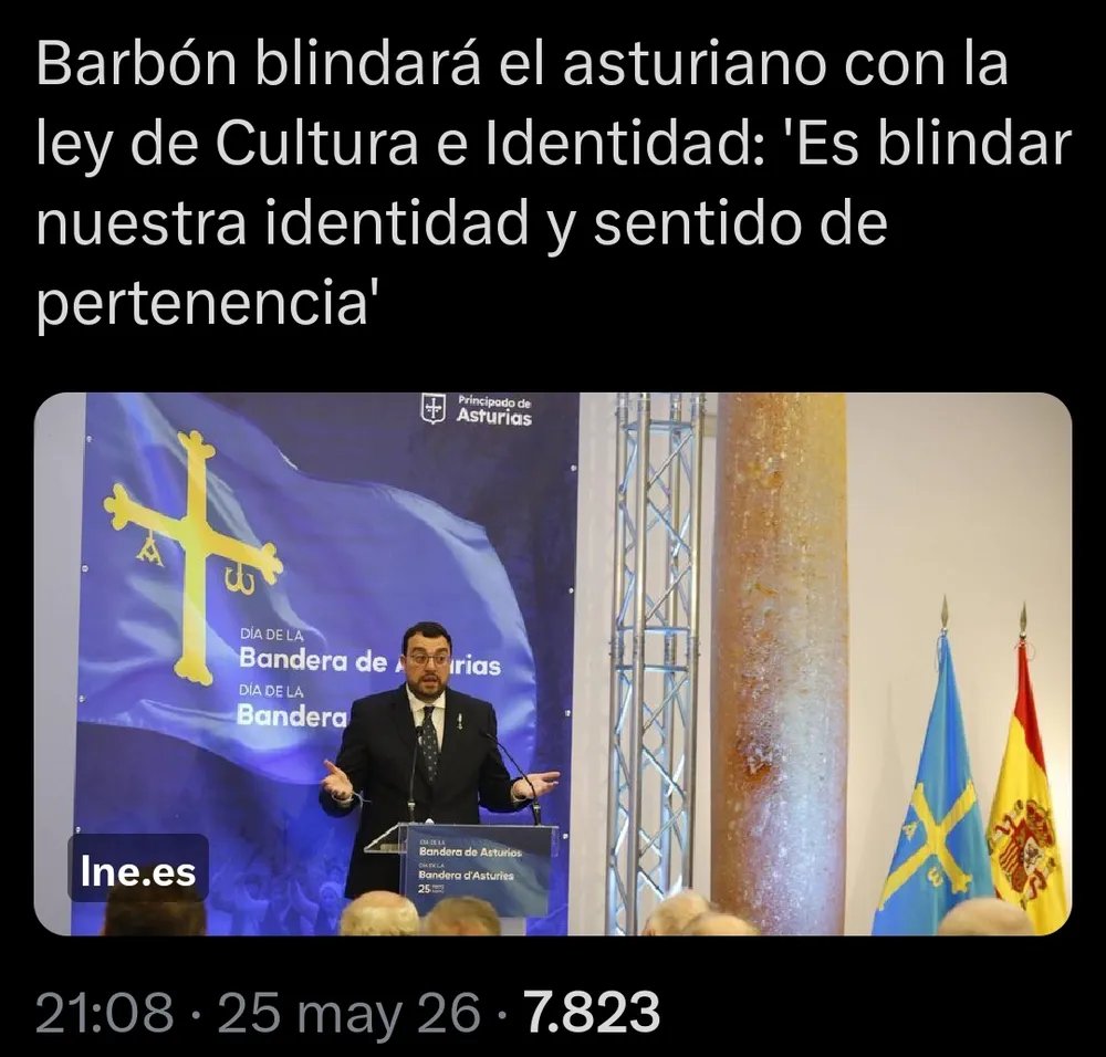 XuanNelGonzali's tweet photo. La única forma de protexer ya caltener la llingua de nueso ye la OFICIALIDÁ. Pero nada, ayeri tocaba un mantra nuevo ya soltó ésta babayada Súper Frai @AdrianBarbon, el Beatu Llaviana 🤮🤮🤮 
#sociollistos #esbarrumbe #desaniciu #mentires #corrupción #Asturies https://t.co/OsRUKeCq1F